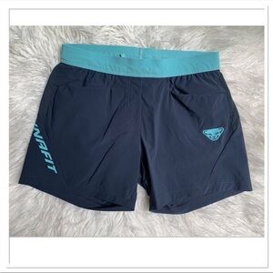 Dynafit Transalper Hybrid Shorts Pull On Drawstring Waist Blue Teal Size Small